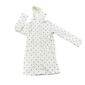 Joules Women's EU size XS White Polka Dot Hooded Raincoat Casual Spring